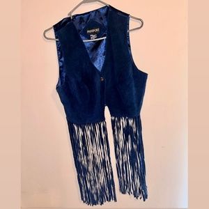 Western tassel vest- Royal blue
